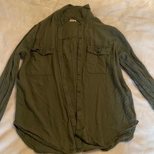 XS Green Hollister Button Up Shirt